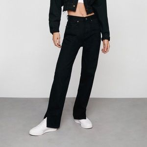 Split Hem Straight Leg Jeans